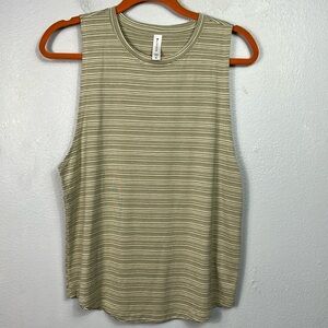 Athleta Tan Stripe Sleeveless Tank Top Medium